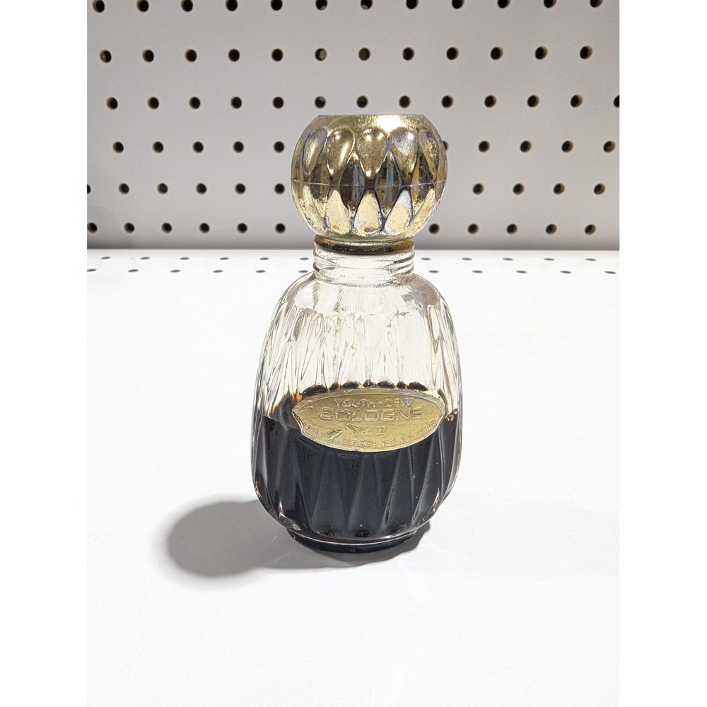 Vintage Youth Dew Cologne Perfume Bottle‎ Decorative Gold Accent Glass
